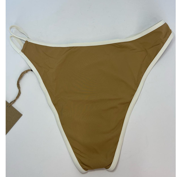 NWT Stone Fox Swim Echo Bikini Bottom, Asymmetrical Binding Detail, Tan, size XL - Picture 6 of 16